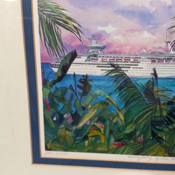 Signed & Numbered Majesty Of The Seas WaterColor by Eileen Seitz - Picture 6 of 9